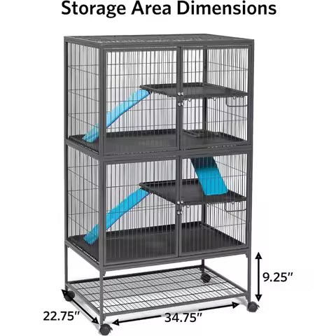 Hot-selling Upgrade US Shipping 36.0"L x 25.0"W x 63.3"H-Ferret Cage Small Animal Habitat 4 Tiers wi