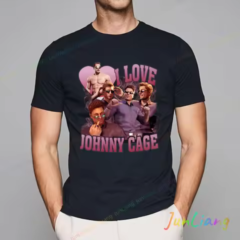I Love Johnny Cage Mortal Kombat New in Tops & Tees 100% Pure Cotton Graphic T Shirts T-shirts for M