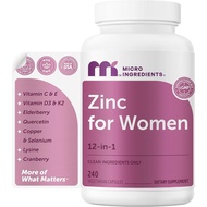 Zinc for Women, 30mg Zinc Picolinate | 12-in-1 Immune Support Formula with Vitamins C, E & D3 + K2, 