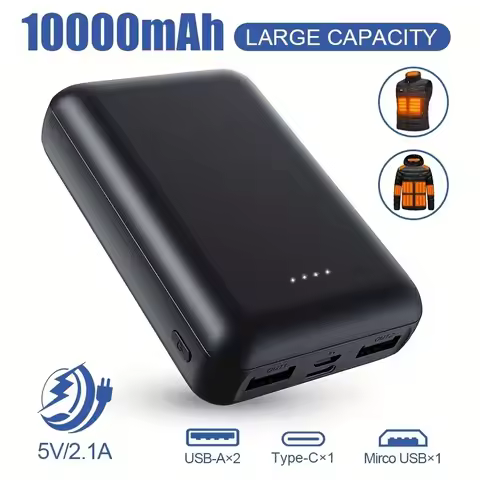 5V 2A Power Bank 10000mAh Portable Charger Powerbank for Cooling Fan Heated Vest Jacket IPhone Samsu