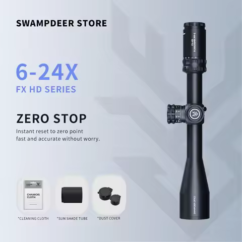 SWAMP DEER FX 6-24X50 SFIR FFP Rilfescope ZERO STOP For Hunting HD Glass Spotting Scope Optic Air gu