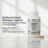 California Gold Nutrition CoQ10 200mg Ubiquinone | 120 Tablet | EXP:2028 | Menjaga Kesihatan Sel & T