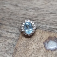 Aquamarine Gemstone Women's Silver Ring Aquamarine Gemstonenatural Ring