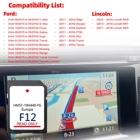 Navi SD Card Sync2 F12 2024 Kuga Mondeo S-Max C-Max Focus Sync2 HM5T-19H449-FG for Ford Car