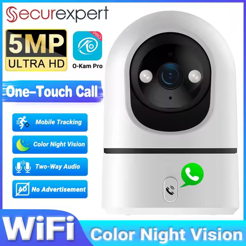 5MP 2.4G/5G WiFi Indoor Baby Monitor Security Camera, One-Touch Call, Color Night Vision, 4X Zoom, 3