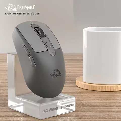 FREEWOLF A3 Wireless Silent Mouse Bluetooth Dual Mode 4000DPI Type-C Charging indicator Ergonomic AB
