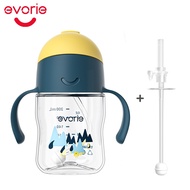 Evorie Trian ขวดน้ำเด็ก sipy cup 200ml 360 Silicone Straw BPA Free Flip Against bpa - แก้วน้ำเด็ก แก