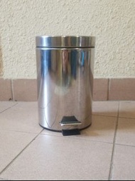 (新淨) 腳踏 不銹鋼 垃圾桶 兩用 直徑17cm, 高26cm