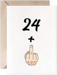 Funny 25th Birthday Card, 24+1 women Or Men Sweet 25 Years Old Birthday Gift Joke Card