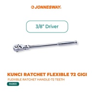 KUNCI RATCHET FLEKSIBLE 72 GIGI 3/8" - FLEXIBLE RATCHET HANDEL 72 TEETH - JONNESWAY |  R4903