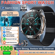 2025 NEW Men Outdoor Military GPS Smart Watch 1.73 AMOLED HD Screen Compass 1000MAH BT Call 5ATM Wat