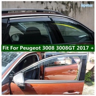 Lapetus Side Window Visor Cover Styling Decoration Rain Shield 4PCS For Peugeot 3008 3008GT 2017 - 2