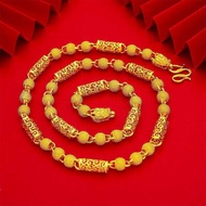 Vietnam Sand Gold Men's Domineering Hollow Necklace Women Men's Dragon Head Necklace Dragon Head Nec