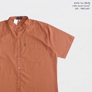 เสื้อเชิ้ตคอจีน แขนสั้น เสื้อผู้ชายอ้วน ไซส์ใหญ่ ผ้าออกฟอร์ด (Oxford Shirt) 2XL 3XL 4XL 6XL 8XL