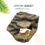 [Ready Stock+Free] Reptile Box Hide House Nest Cave Landscaping Spider Gecko Lifelike Cave Hide Cave