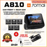 [New Launch] 70mai A810 4K Car Recorder Dash Cam Dual Vision with GPS ADAS UHD Resolution HDR Rear Recording Dashcam