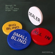 Texas Hold'em dealer's chip, dealer's token, all-in, big blind, small blind dealer button all in 5JT