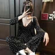 baju tidur seksi baju tidur sexy nipis Piyama kapas sling seksi wanita tiga helai modal