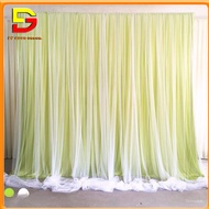 Rèm Trang Trí Sinh Nhật 2 Lớp Trắng (Voan nhúng + lưới) Rèm Voan Làm Phông Nền Sự Kiện DG-589