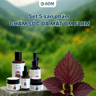 Set 5 SP Chăm sóc da mặt tía tô OmFarm Dưỡng Trắng Cấp Ẩm Mềm Mịn Lành Tính