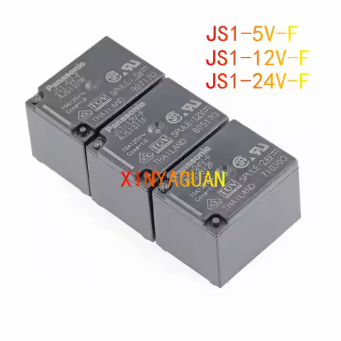 10Pcs original power relay JS1-5V-F AJS1319F JS1-12V-F AJS1311F JS1-24V-F AJS1312F 5pin 10A125V can 