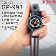 GIYO臺灣公路登山自行車專用進口打氣筒騎行裝備帶氣壓表美法嘴式