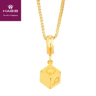HABIB Alphabet Q Cube Gold Pendant, 916 Gold