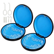 2 Pack Retainer Case, Compatible with Invisalign, Orthodontic Aligner Case with Removal Tool and Bru