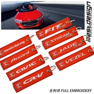 Auto Honda Red Key Tag :  ACCORD CIVIC CRV FIT RS JADE RS STREAM RS VEZEL KEYCHAIN FD2R FC FK7 GK5 GE6 CL7R RN6