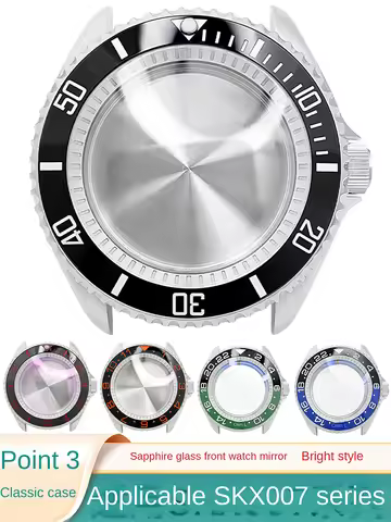 Bright/Matte Classic Stainless Steel Case for Seiko SKX Series SKX007 SKX009 SKx011 3-point Watch Cr