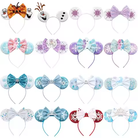 Disney Mickey Mouse Hairbands Frozen Ear Headband for Adults Anna Elsa Snowman Olaf Headwear Women K
