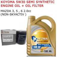 MAZDA 3, 5  2.0 (NON-SKYACTIV), MAZDA 6 2.2 (D) CX5 2.2 (D) OIL FILTER + KOYOMA 5W30 SEMI SYNTHETIC 