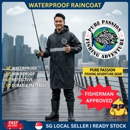 PPFA Raincoat Waterproof Heavy Duty Windproof Poncho One Size Unisex Men Women Motor Rain Gear Fishi