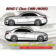 benz Waterproof Sticker c class c400 w205 Four Doors Reflective Rear Bumper Customized Car Body