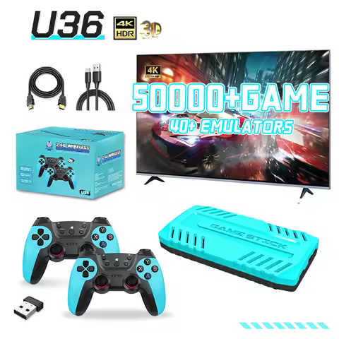 New U36 Retro Game Stick with 128GB 50000+ Games,TV Handheld Game Console,4K HD Video Game,Gift