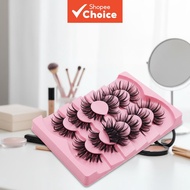 Set of 5 pairs black stem comic style lashes, natural look, fluffy and soft spikes for vivid eyes 8D