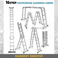 16 STEP MULTIPURPOSE ALUMINIUM LADDER 4.7M Tangga Lipat Aluminium Folding Foldable Ladder Work Ladde