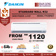 Daikin 1HP Wall R32 Standard Non-Inverter (With Built-in Wifi Controller) FTV28PB/F