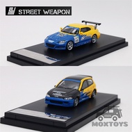 SW 1:64 EG6/S2000 SPOON Blue Black/YELLOW 95# Diecast Model Car
