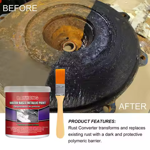 1PCS Anti Rust Primer Car Anti-Rust Chassis Rust Converter Long Lasting Rust Remover with Brush Iron