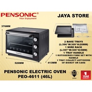 Pensonic Electric Oven (46L) PEO-4611 (Grill , Bake ,Toast ,Rotisseries & Convection)