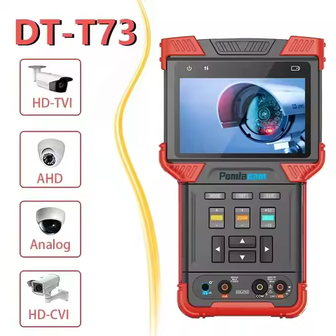 DT-T73 CCTV Tester 4 inch CCTV Camera Tester with PoE HD-CVI HD-TVI HD-AHD Support H.264/H.265 4K CC