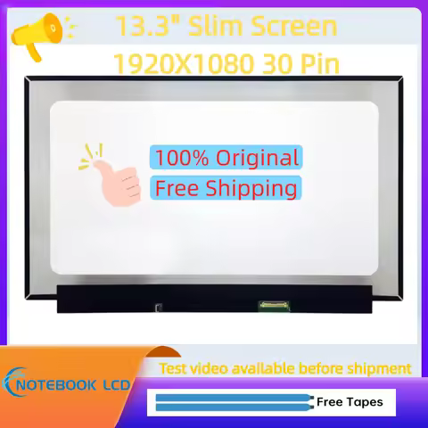 Slim 13.3 Inch 30 Pin Laptop Screen FHD 1920*1080 NV133FHM-N6A N5A N52 N61 N62 LP133WF4-SPB2 M133NWF