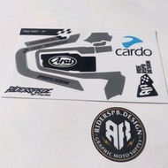 Garskin Decal Sticker Intercom Cardo PT Bold- ARAI GREY PT