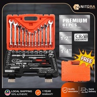 46/53/61/81/121pcs Combination Socket Wrench Ratchet Spanner Tools Set Box Spark Plug Alatan 工具套装