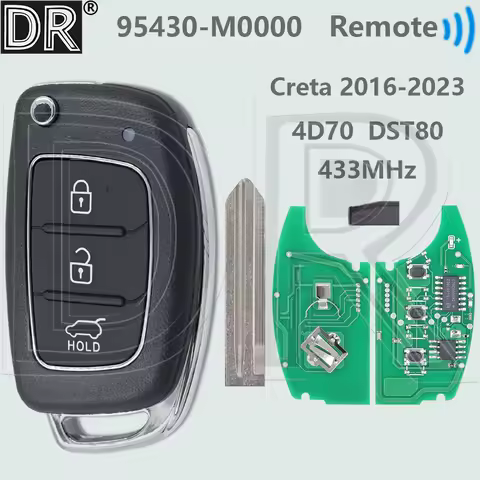DR 95430-M0000 4D70 DST80 Chip 433MHz HY15 Blade Flip Car Remote Key For Hyundai Creta 2016 2017 201