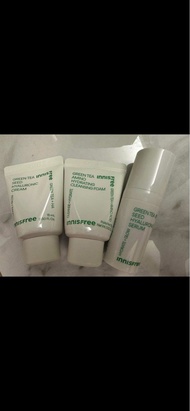 勁平。 全新 Innisfree Green Tea Seed 系列一套3件，綠茶籽透明質酸精華，綠茶籽透明質酸水光面霜及綠茶保濕氨基酸潔面膏， 售$99