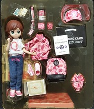 香港懷舊mimo 孖妹公仔 人偶 Mimo Doll 17cm 高 Figure 合Re-ment食玩 Camo迷彩系列 Pinky Monkey 仿BATHING APE裝