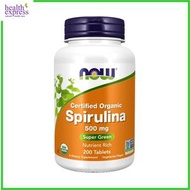 NOW Foods 有機認證天然螺旋藻 500毫克 200片 超級食物 心血管健康 [香港行貨] 此日期前最佳:2027年06月30日