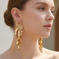 Leaf Retro earrings Exaggerated Tassel Sequin earrings earrings Exaggerated earrings Grade 26.5.4